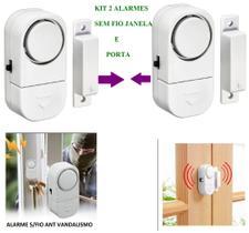 Kit 2 Sensores Alarme Magnético Sirene Para Abertura de Porta Janela Sem Fio Kit 2 Sensores Alarme Magnético Sirene Para Abertura de Porta Janela Sem Fio