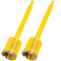 Kit 2 Serra Copo Diamantada 40Mm Com Haste Guia Profissional Kit 2 Serra Copo Diamantada 40Mm Com Haste Guia Profissional