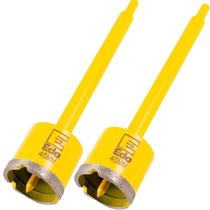 Kit 2 Serra Copo Diamantada 45Mm Com Haste Pino Profissional Kit 2 Serra Copo Diamantada 45Mm Com Haste Pino Profissional