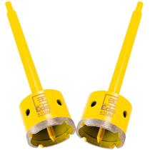 Kit 2 Serra Copo Diamantada 53Mm Com Haste Pino Profissional Kit 2 Serra Copo Diamantada 53Mm Com Haste Pino Profissional