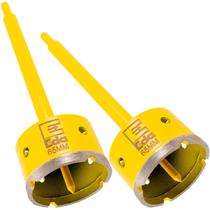 Kit 2 Serra Copo Diamantada 65Mm Com Haste Pino Profissional Kit 2 Serra Copo Diamantada 65Mm Com Haste Pino Profissional