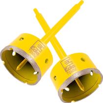 Kit 2 Serra Copo Diamantada 75Mm Com Haste Guia Profissional Kit 2 Serra Copo Diamantada 75Mm Com Haste Guia Profissional