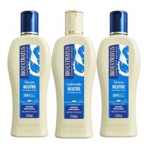 Kit 2 Shampoo 1 Condicionador Brilho Natural Neutro 250 ml Bio Extratus