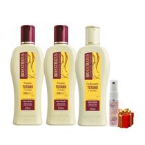 Kit 2 Shampoo 1 Condicionador Força e Maciez Tutano 250 ml BioExtratus + Presente Lourre 15 ml