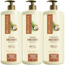 Kit 2 Shampoo 1 Condicionador Umectante 1L Bio Extratus