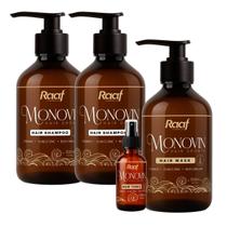 Kit 2 Shampoo 1 Mascara 1 Tônico Antiqueda e Fortalecedor Capilar Monovin Raaf