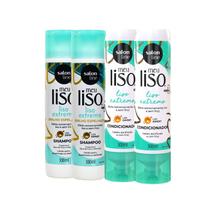 Kit 2 Shampoo 2 Condicionador Meu Liso Extremo Salon Line