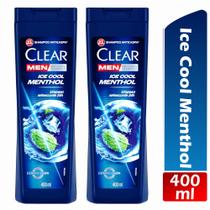 kit 2 Shampoo Anticaspa Ice Cool Menthol 400ml Clear Men