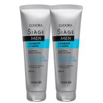 Kit 2 Shampoo Anticaspa Masculino Combate a Caspa 250ml Eudora Siàge