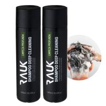 Kit 2 Shampoo Anticaspa Masculino Limpeza Profunda Cabelos Oleosos Rauk 240ml