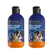 Kit 2 Shampoo Antipulgas 500ml Duprat Ectoparasiticida Carrapato Pulgas e Piolhos Cães e Gatos