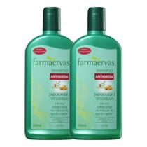 Kit 2 Shampoo Antiqueda 320ml Jaborandi Vitaminas Farmaervas