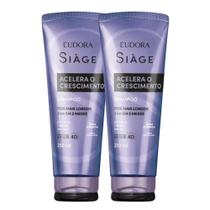 Kit 2 Shampoo Antiqueda Acelera o Crescimento dos Cabelos Fortalecimento Crescer 250ml Eudora Siàge