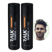 Kit 2 Shampoo Antiqueda Fortalecedor Masculino Reduz Queda No Loss Rauk 240ml