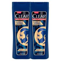 Kit 2 Shampoo Clear Men Anti Caspa Cabelo e Barba 200ml