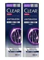 Kit 2 Shampoo Clear Men Derma Solutios Antiqueda 300ml