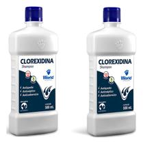Kit 2 Shampoo Clorexidina Antisséptico Antisseborreico Antiqueda Dermatites Infecções de Pele Cães e Gatos