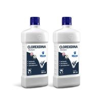 Kit 2 Shampoo Clorexidina Dermatite Cães e Gatos World 500ml