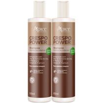 Kit 2 Shampoo Crespo Power Apice Hidratação Cabelo Maciez Profissional Limpeza Suave Vegano 300ml