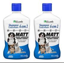 Kit 2 shampoo e cond. 6x1 Matt Pulgas Kelldrin 500ml