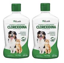 Kit 2 Shampoo e condicionador clorexidina kelldrin 500ml