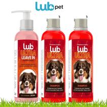 Kit 2 Shampoo e Leave-in Lub Ultra Para Cães e Gatos
