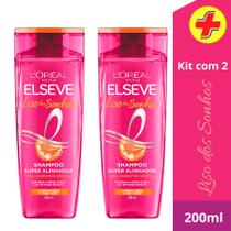 kit 2 Shampoo Elseve Efeito Botox Liso Dos Sonhos Alinhador 400ml Loreal