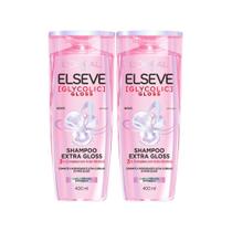 Kit 2 Shampoo Elseve Glycolic Gloss L'oréal Paris Extra Gloss Cabelo Poroso e sem Brilho 400ml