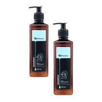 Kit 2 Shampoo Hidratante 400ml Limpeza Suave Leite Argan Hidratação Antifrizz Frizz Cabelo Liso Cacheado Ondulado Oleosidade Caspa Sujo Piolho Lêndea