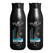 Kit 2 Shampoo Hidratante Recarga de Hidratação Cabelos 350ml Vult