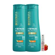 Kit 2 Shampoo Mais Nutrição 350 ML Bio Extratus + Presente Lourre 15ml