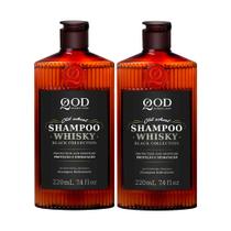 Kit 2 Shampoo Masculino Whiskey Black Collection 220ml QOD