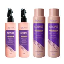 Kit 2 Shampoo Matizador 500ml + 2 Spray Leave In 230ml Voga Matizapró Kit 2 Shampoo Matizador 500ml + 2 Spray Leave In 230ml Voga Matizapró