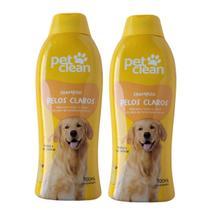 Kit 2 Shampoo Pet Clean PetClean Pelos Claros Cachorro Gato Kit 2 Shampoo Pet Clean PetClean Pelos Claros Cachorro Gato