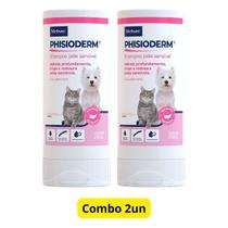 Kit 2 Shampoo Phisioderm 250ml Pele Sensivel Cão E Gato Virbac
