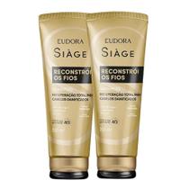 Kit 2 Shampoo Reconstrução Reparação Reconstrói Os Fios Restauração 250ml Eudora Siàge