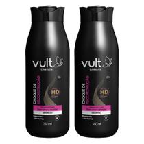 Kit 2 Shampoo Restauração Choque de Reconstrução Reparação 350ml Vult Kit 2 Shampoo Restauração Choque de Reconstrução Reparação 350ml Vult