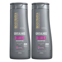 Kit 2 Shampoo Roxo Matizador Desamarelador para Cabelos Grisalhos Bio Extratus 250ml