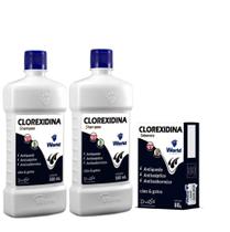 KIT 2 Shampoo's 500ml Clorexidina Antiqueda / Antisséptico + 1 Sabonete Clorexidina