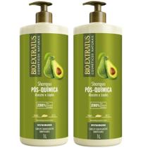 Kit 2 Shampoo Tratamento restaurador Pós Quimica 1 L Bio Extratus