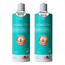 Kit 2 Shampoo Xampu Cloresten 500ml Agener União Cães Gatos