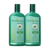 Kit 2 Shampoos 320ml Babosa e Ginseng Normal Seco Farmaervas