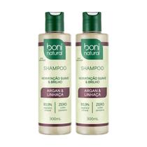 Kit 2 Shampoos Argan e Linhaça Boni Natural 300ml Kit 2 Shampoos Argan e Linhaça Boni Natural 300ml