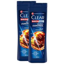 Kit 2 Shampoos Clear Men Anticaspa Queda Control 400ml