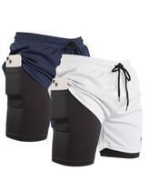 Kit 2 Short 2 em 1 Compressão Masculino Fitness Confortável para Academia e Corrida Kit 2 Short 2 em 1 Compressão Masculino Fitness Confortável para Academia e Corrida