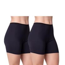 Kit 2 Short Anágua Segunda Pele Liso Bermuda Feminina Cintura Alta