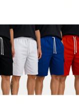 kit 2 short Bermuda Brim Masculina Reta com Elástico Conforto, Estilo e Resistência para o Dia Verão Ajuste Regular -