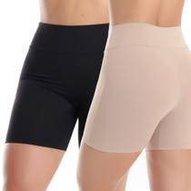 KIT 2 Short Cós Alta Qualidade Segunda Pele Bermuda Anágua Liso Feminina