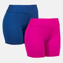 Kit 2 Short Curto Fitness Feminino Suplex Treino Academia