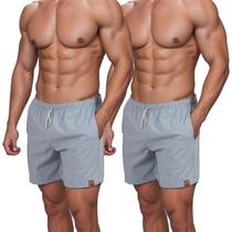 Kit 2 Short De Linho Masculino Básico Mauricinho Premium Lavado De Alta Qualidade Short Linho Praia